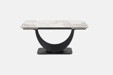 Розкладний стіл Fernando 160-240x92 см із агломерату під білий мармур